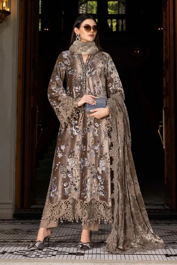 MariaB Velvet Micro 9000 Hand Embellished & Embroidered 3 Piece Dress - S057