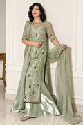 Haris shakeel Sheesha silk embroidered hand embellished 3 piece dress  - S051