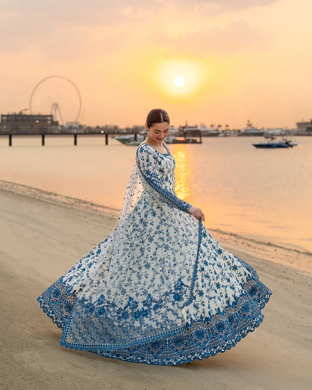 Faiza saqlain luxury lawn embroidered Maxi  - S043