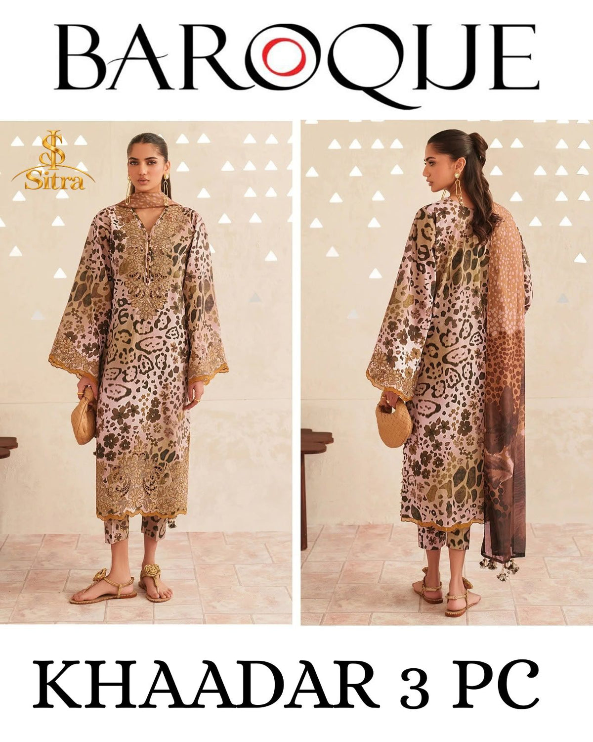 Baroque Khaddar Digital Printed 3 Piece Dress - S031