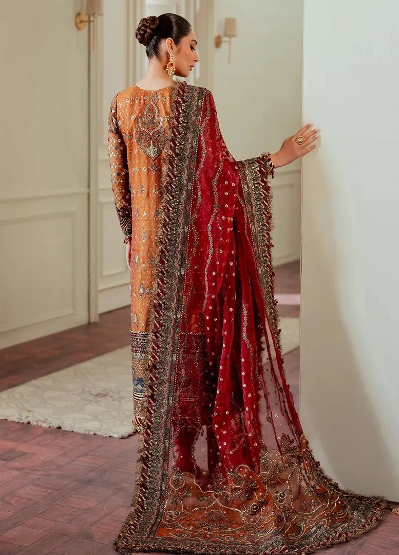 Baroque Chiffon embroidered hand embellished 3 piece dress - S050