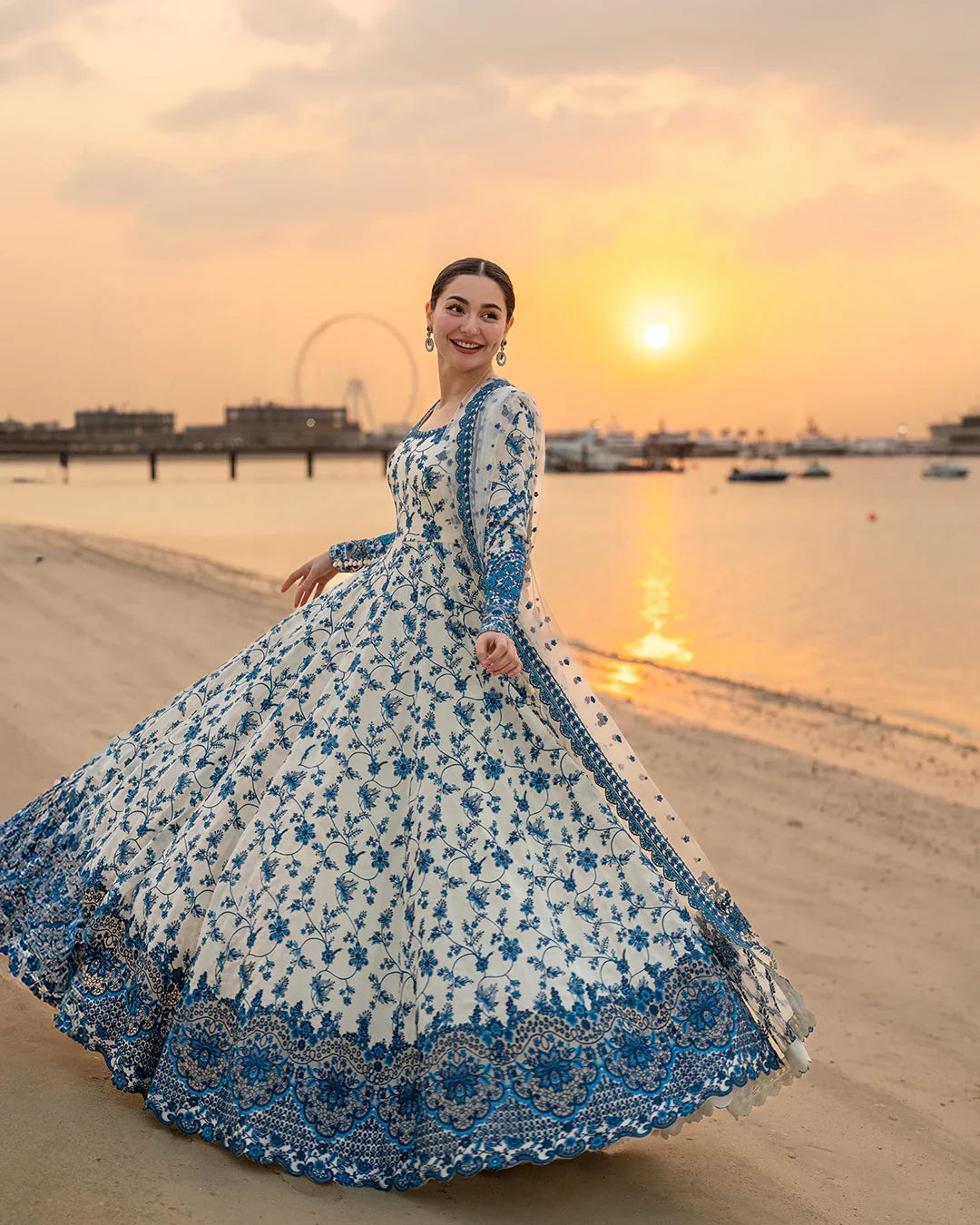 Faiza saqlain luxury lawn embroidered Maxi  - S043
