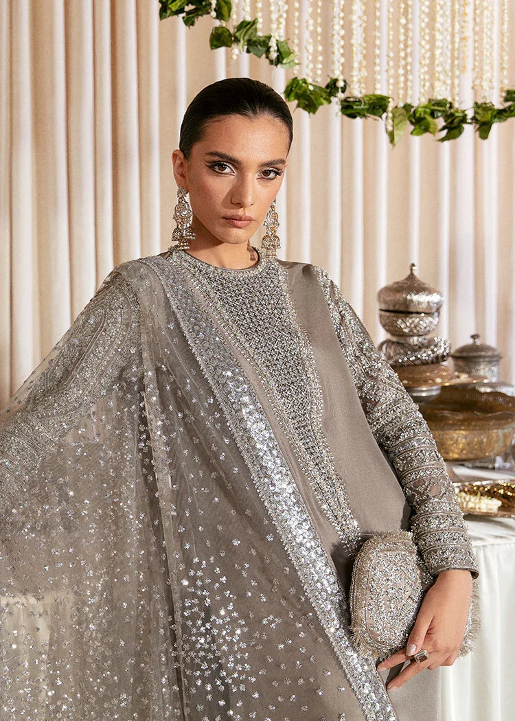Hussain Rehar Hand Made Luxury Pret Collections LUCENT Raw Silk 3 piece - S060