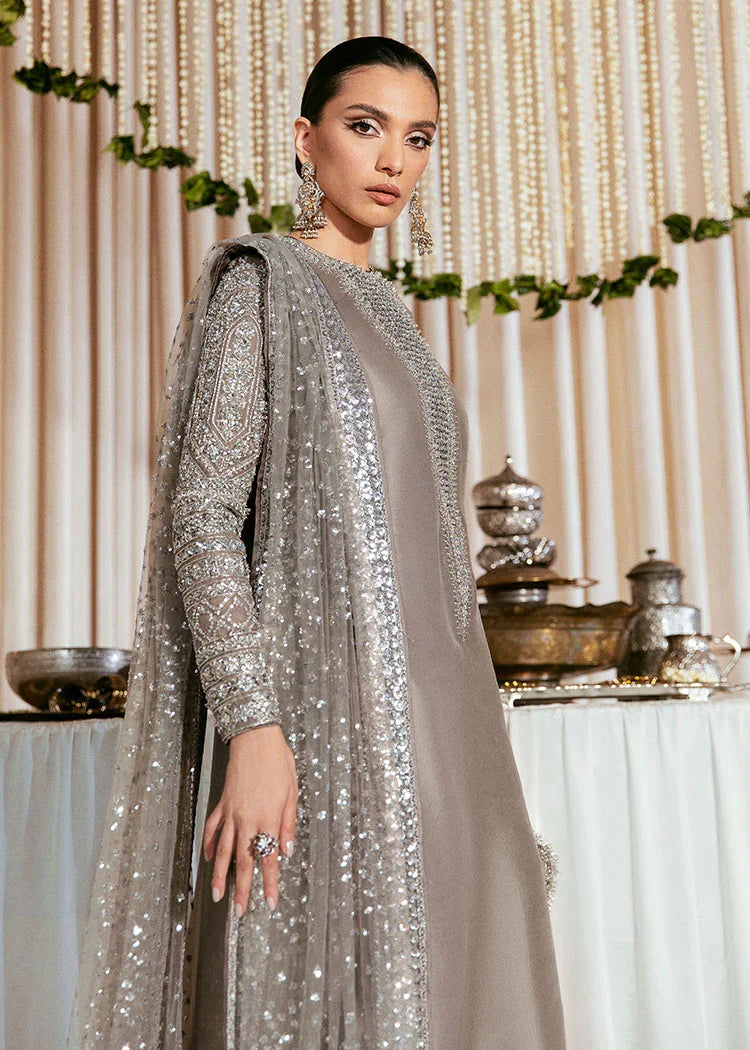 Hussain Rehar Hand Made Luxury Pret Collections LUCENT Raw Silk 3 piece - S060