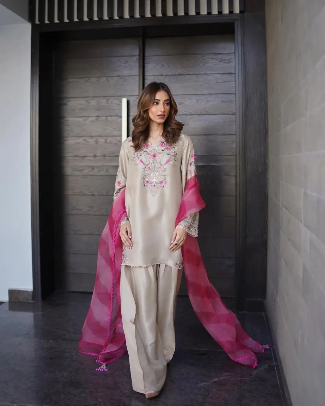 Vaniya Luxury Shamoz Silk Embroidered 3 piece dress | S023
