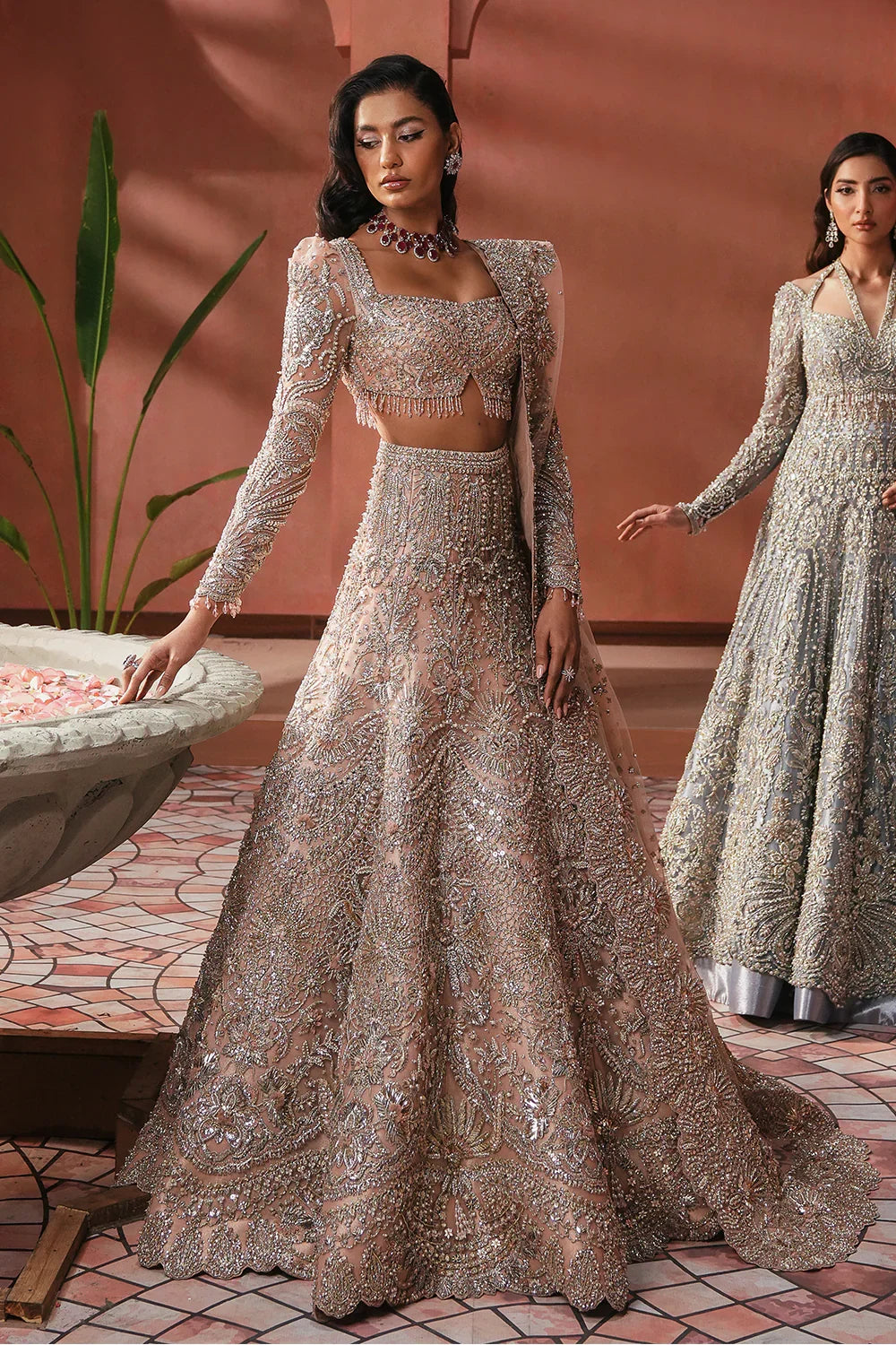 Soraya CATHERINE Net Hand Embellished & Embroidered Maxi - S053