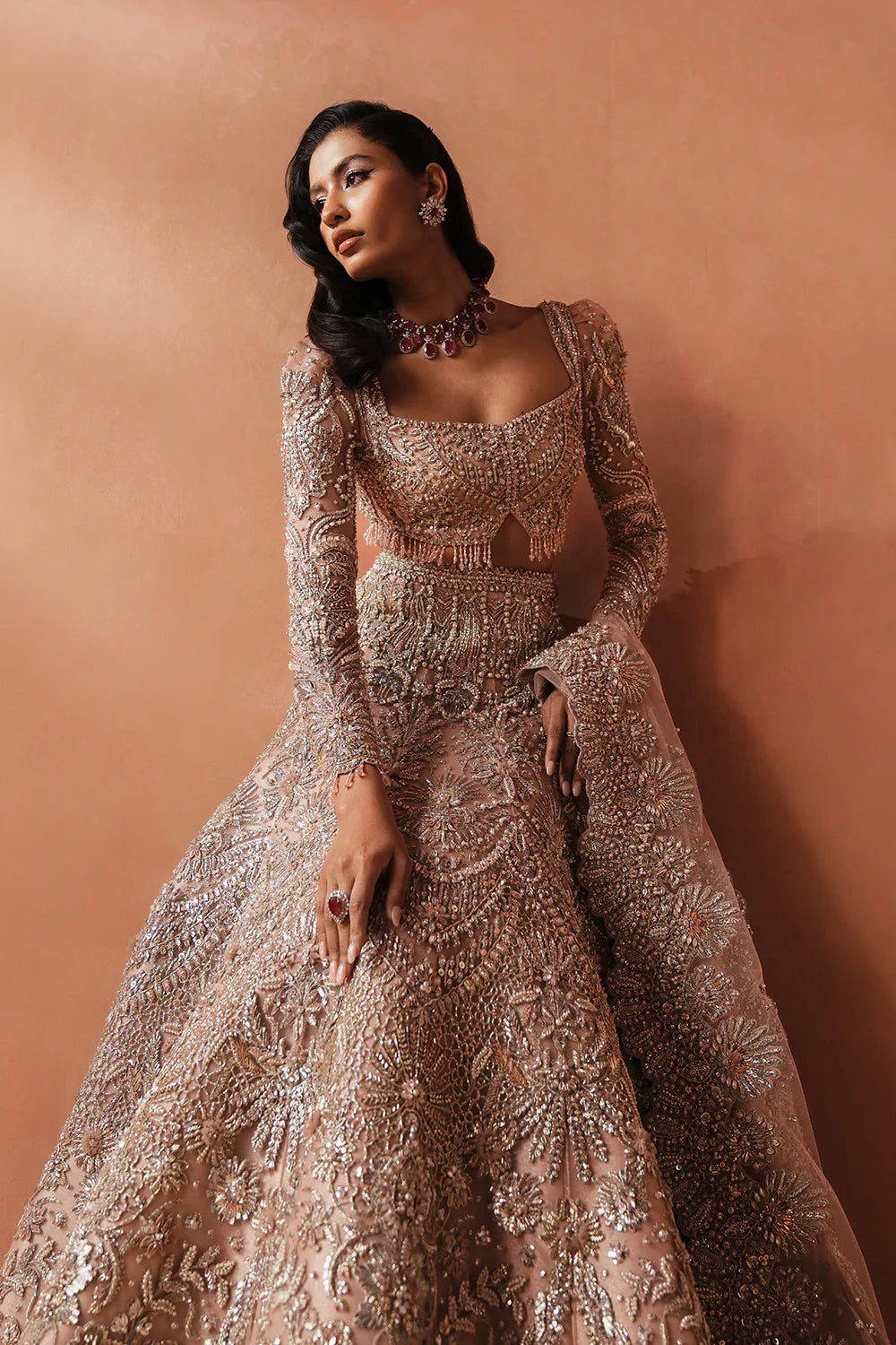 Soraya CATHERINE Net Hand Embellished & Embroidered Maxi - S053