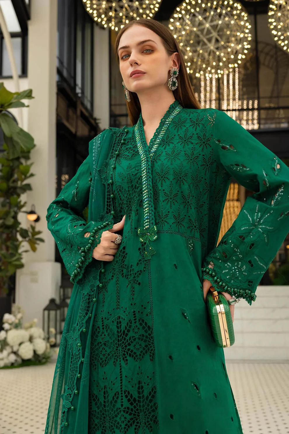 Maria.B Lawm Embroidered 3 piece dress | S008