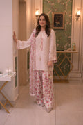 Aneelas Silk Embroidered & Printed 3 Piece Dress - S042