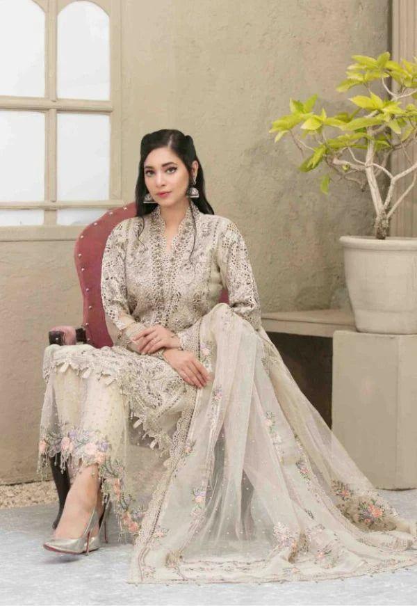 MariaB Festive Embroidered Organza 3 Piece Dress - S064