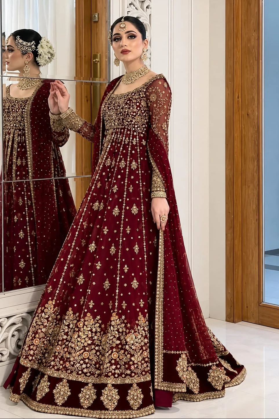 Haris Shakeel Chiffon Hand Embellished & Embrodiered Max - S052