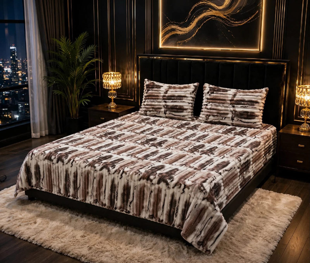 Premium Puffy soft King Size Bed sheet | S009