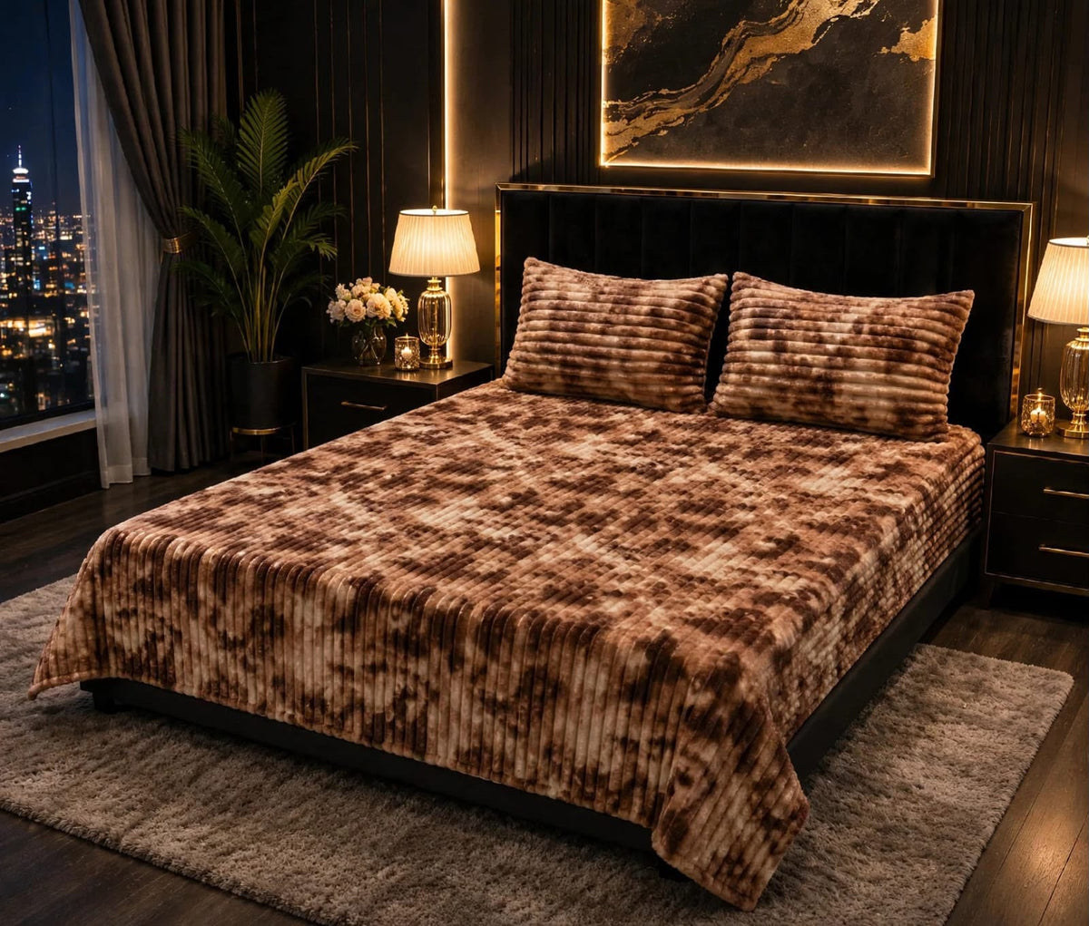 Premium Puffy soft King Size Bed sheet | S013