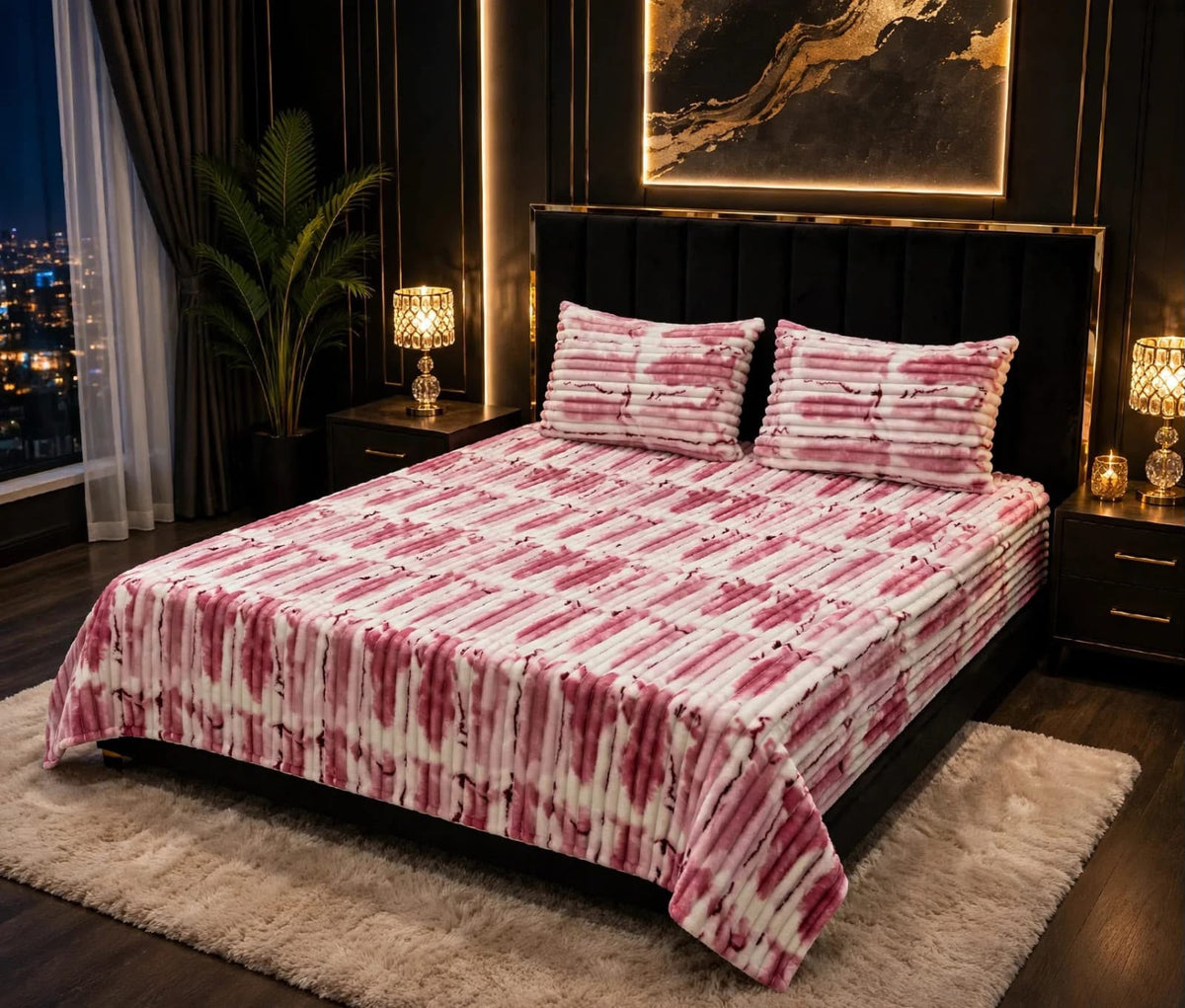 Premium Puffy soft King Size Bed sheet | S012