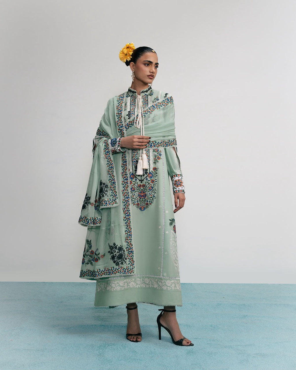 Hussain Rehar Luxury Embroidered 3 Piece Dress  - S027