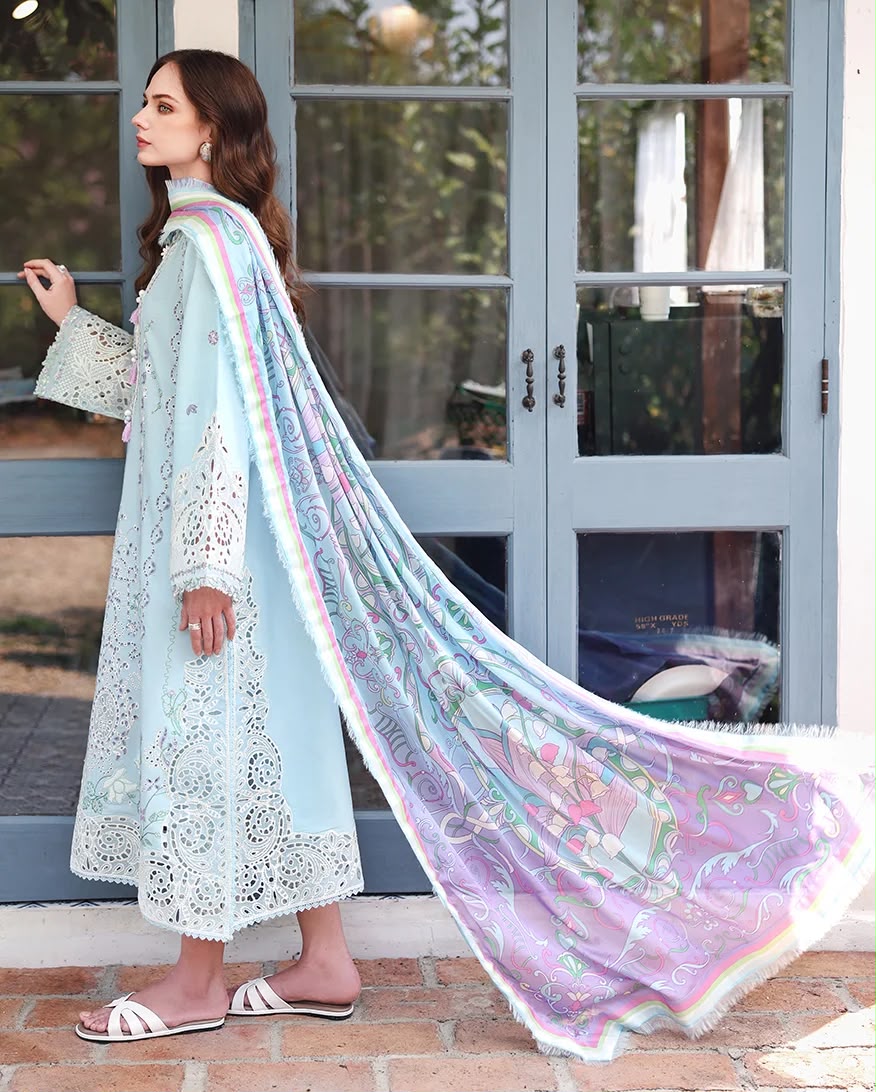 Mushq Luxury Dhanak Embroidered 3 piece dress  - S026