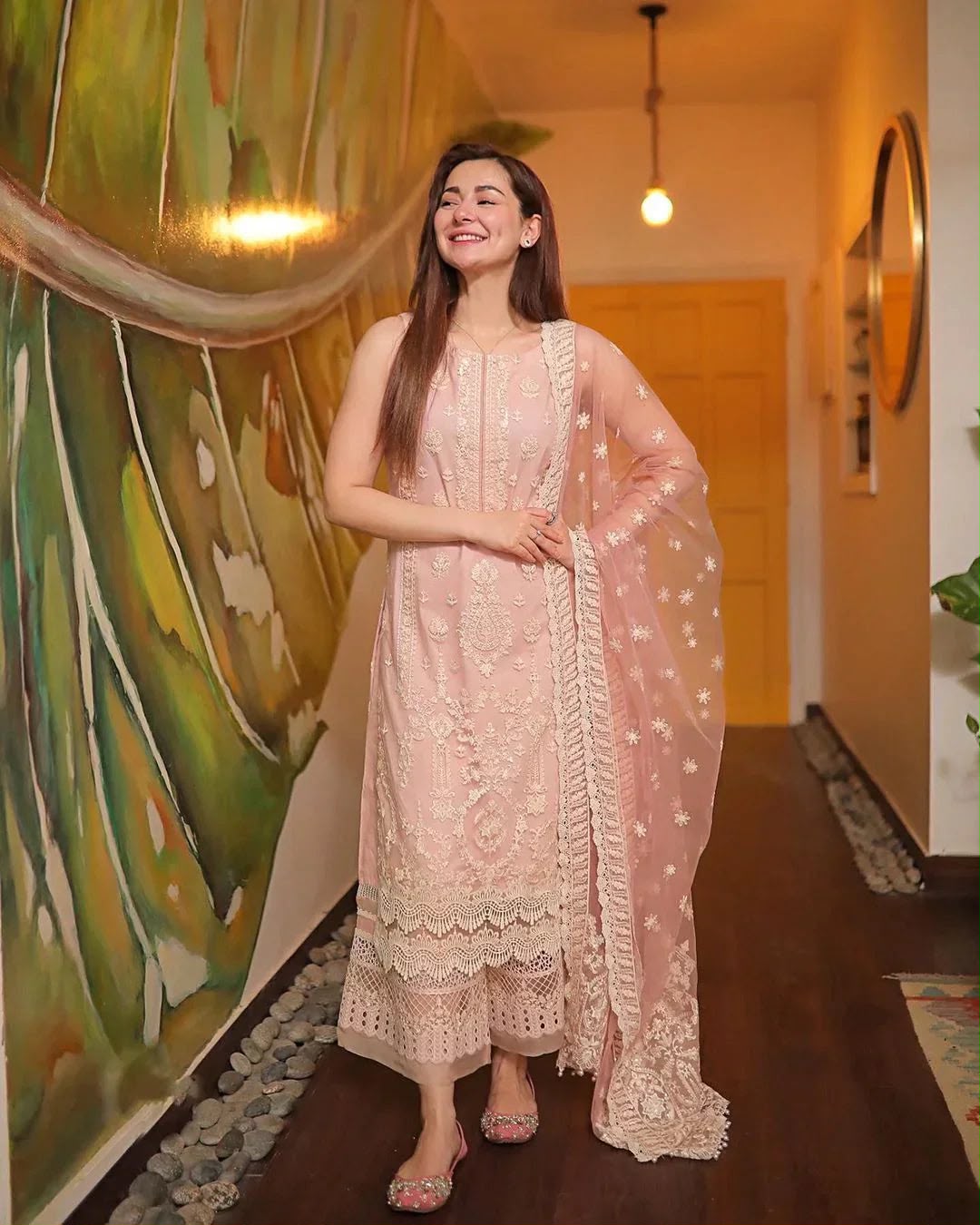 Qalamkar Dhanak Luxury embroidered 3 piece dress - S065