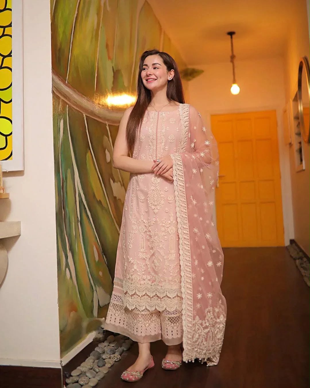 Qalamkar Dhanak Luxury embroidered 3 piece dress - S065