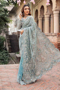 Maria.B Net Saree With Satin Trouser   - S073