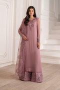 Iznik Chiffon Embroidered 3 Piece Dress  - S074
