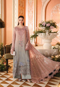 Maria B Chiffon Embrodiered & Digital Printed 4 Piece Dress - S077