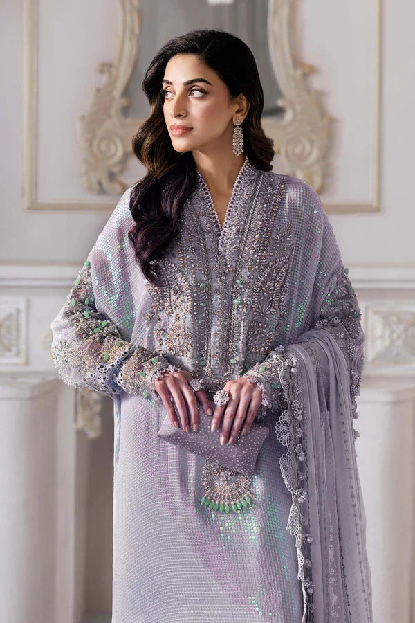 Maria B Chiffon Embroidered & Hand Embellished 3 Piece Dress - S002