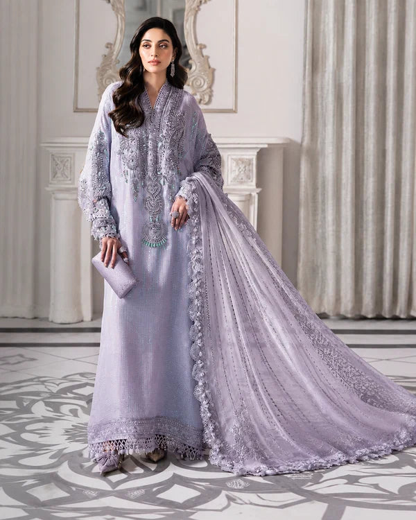 Maria B Chiffon Embroidered & Hand Embellished 3 Piece Dress - S002