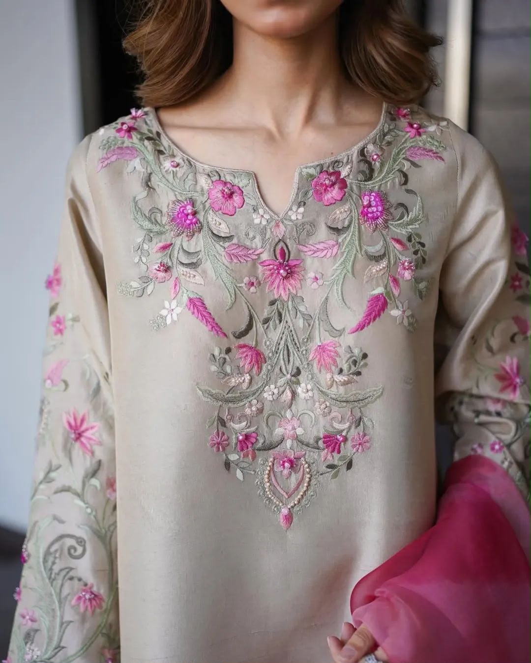 Vaniya Luxury Shamoz Silk Embroidered 3 piece dress | S023