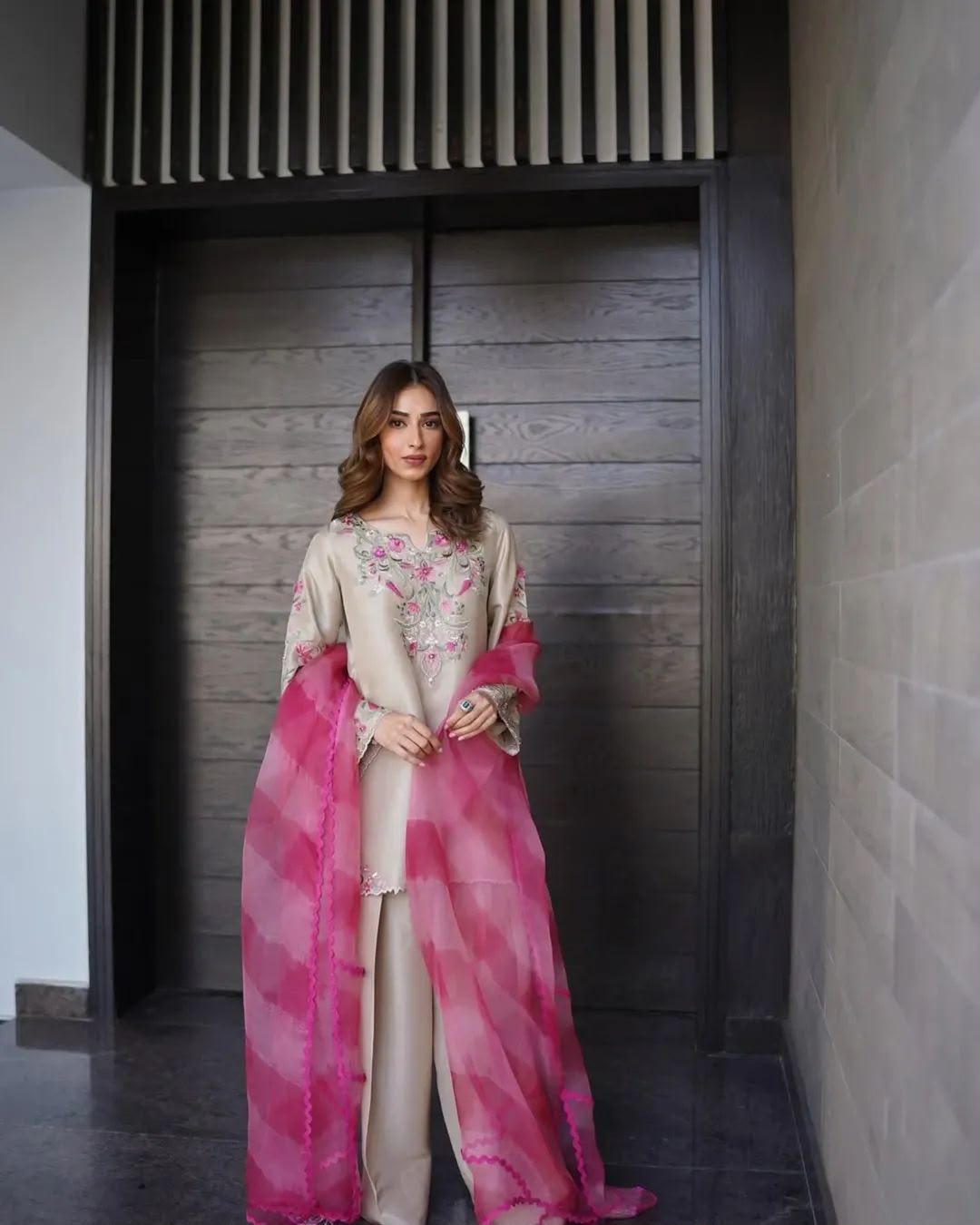 Vaniya Luxury Shamoz Silk Embroidered 3 piece dress | S023