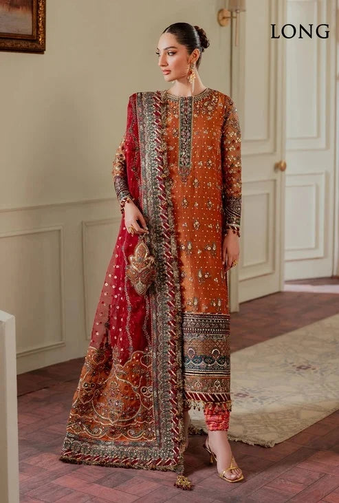 Baroque Chiffon embroidered hand embellished 3 piece dress - S050