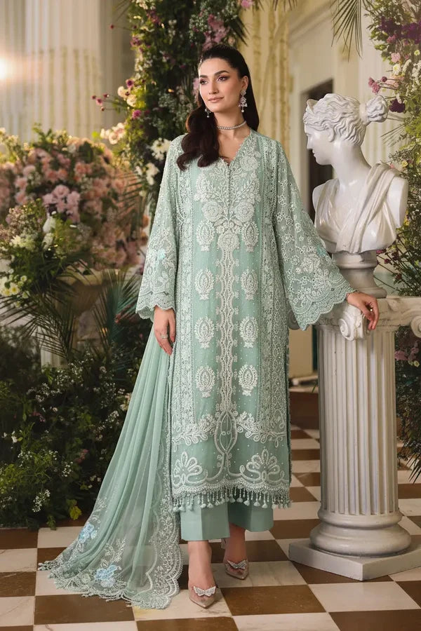 Maria B chiffon Hand Embellished & Embroidered 3 Piece dress S001